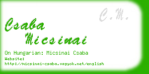 csaba micsinai business card